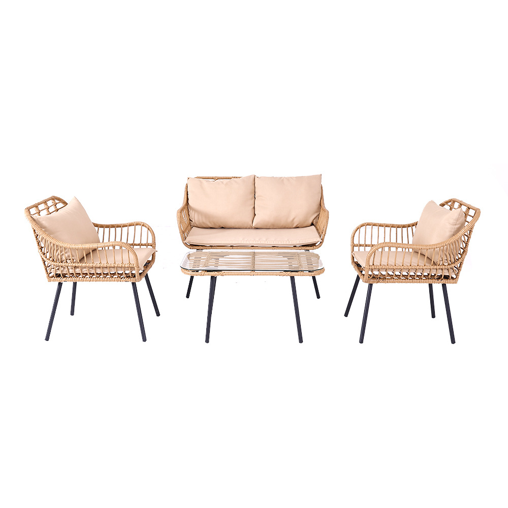 patio rattan table and sofa set