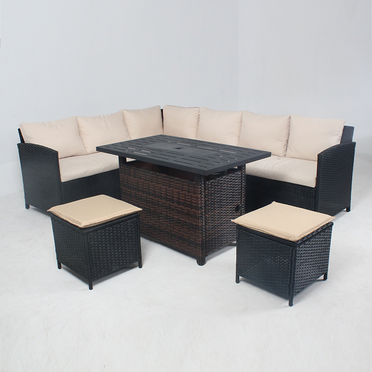 indoor eight-seater rattan sofa set