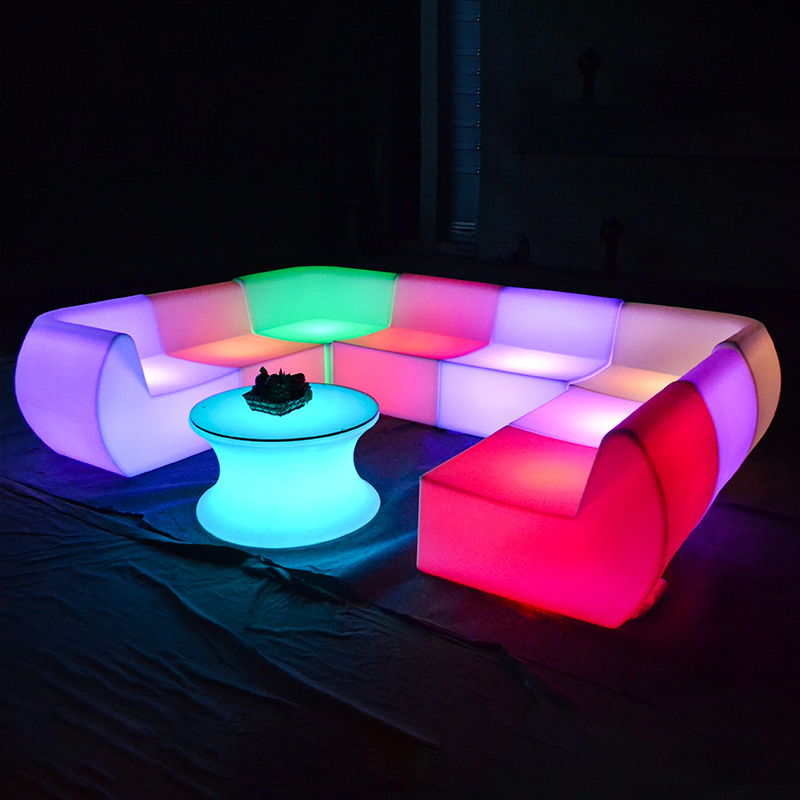 acrylic one-piece sofa with LED light