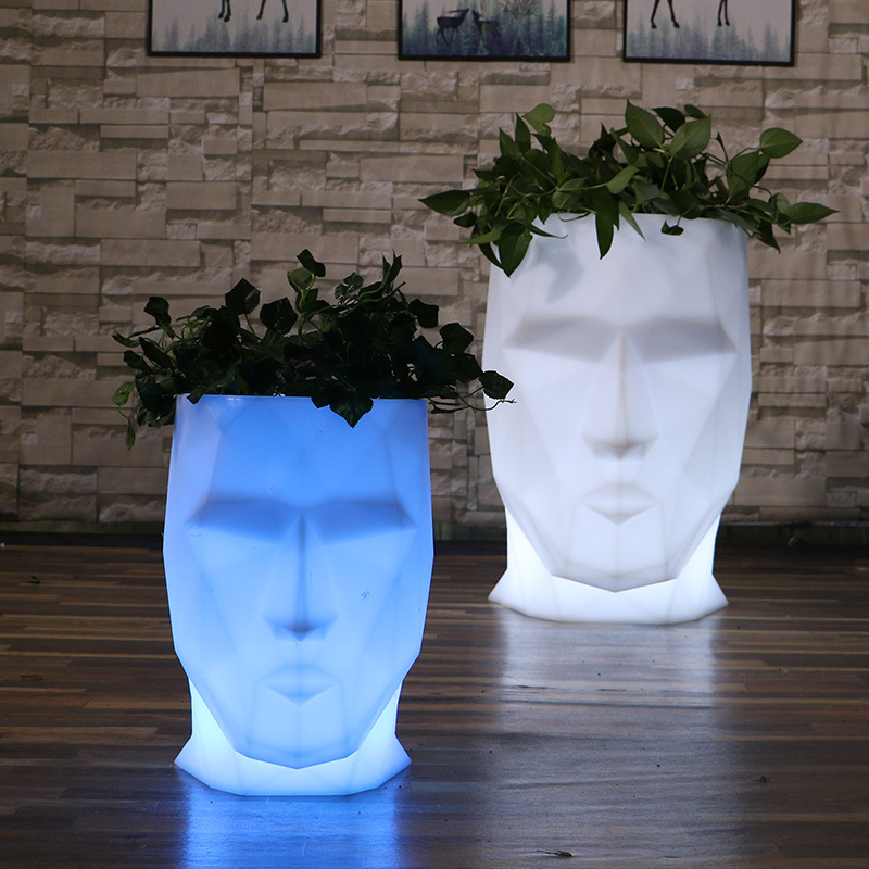 large acrylic light-emitting plant pot