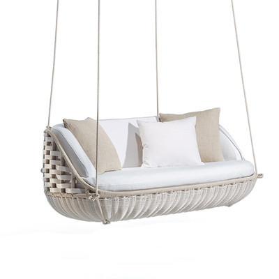 rattan hanging basket swing